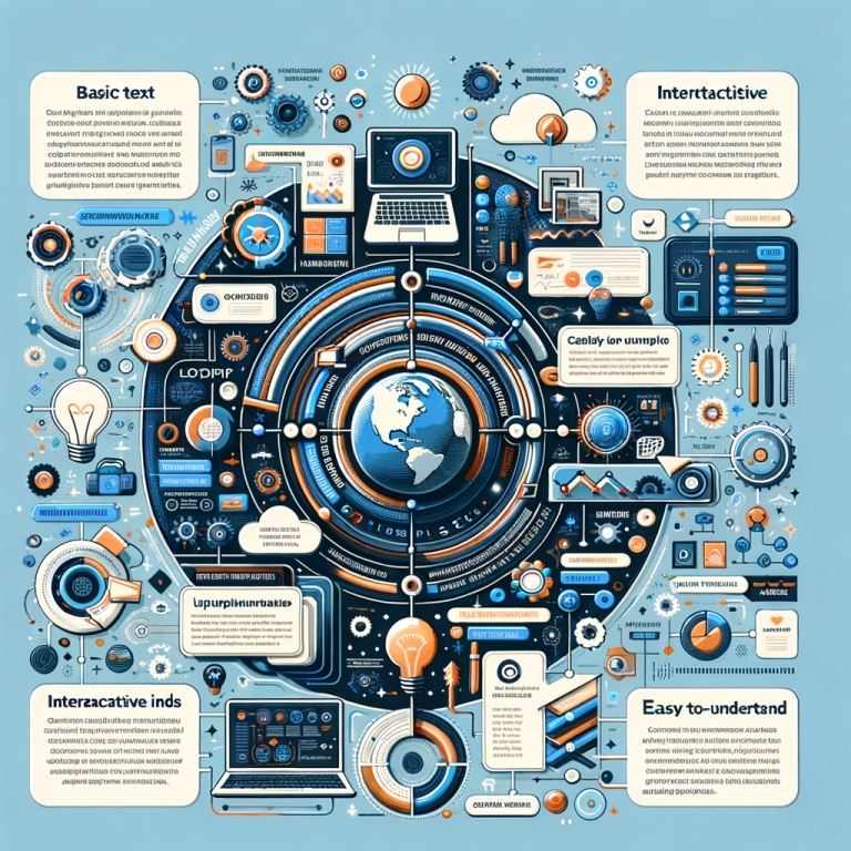 Generate an interactive, attractive and user-friendly infographic that turns basic text into an engaging visual representation. The infographic should simplify complex ideas into clear and easy-to-understand visuals, equipped with editable fields for customizing the display. Please ensure that the infographic is eye-catching yet clear, with a balance between text and imagery to provide a comprehensive understanding of the topic at hand.