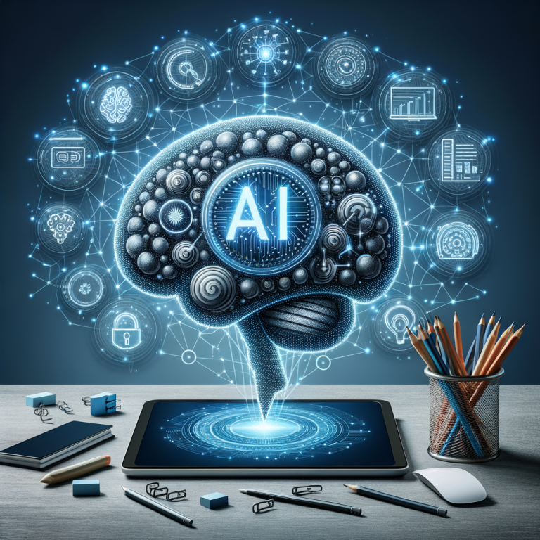 Create an image concept for an AI-powered knowledge hub. This hub should be designed to capture and organize ideas as they occur, transforming scattered thoughts into a structured and personalized reservoir of knowledge. The design should convey a sense of intelligence and personalization, with elements indicative of high-tech and intellect such as a digital brain, neural networks, or AI-related symbolism.