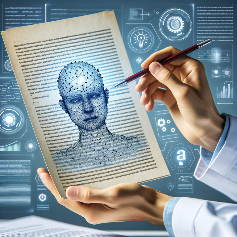 Use AI technology to decode and simplify a complex research paper, translating the dense information into clear, comprehensible insights. The AI should be capable of answering tough questions based on the document's content and present intricate concepts in an easily digestible manner. The resulting visualisation should show the process of translating complex data into understandable insights.